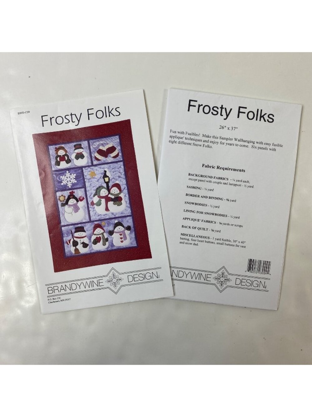 Frosty Folks Snowman Quilt Pattern Booklet 26" X 37" Brandywine Design